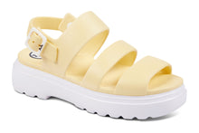 Load image into Gallery viewer, JuJu Groovy Womens Sunny Yellow Strappy Chunky EVA Platform Sandals UK 6