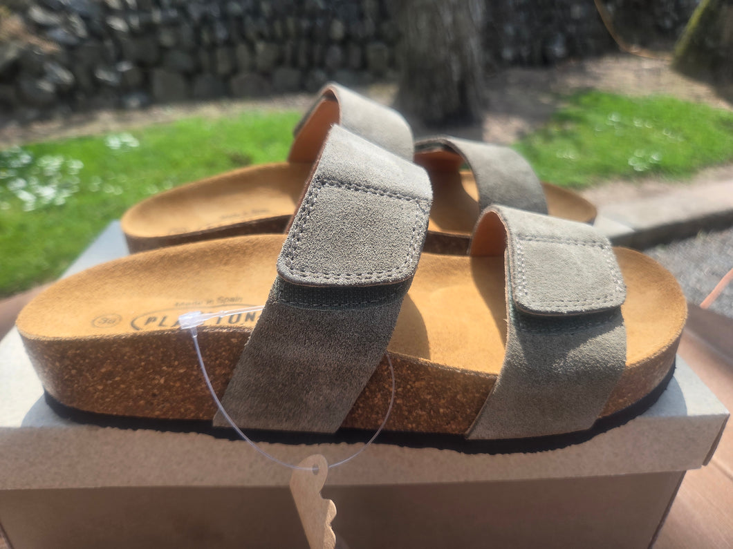 Plakton Venice Mid (343001) Womens Khaki Adjustable Leather Sandals Eu 39 UK6